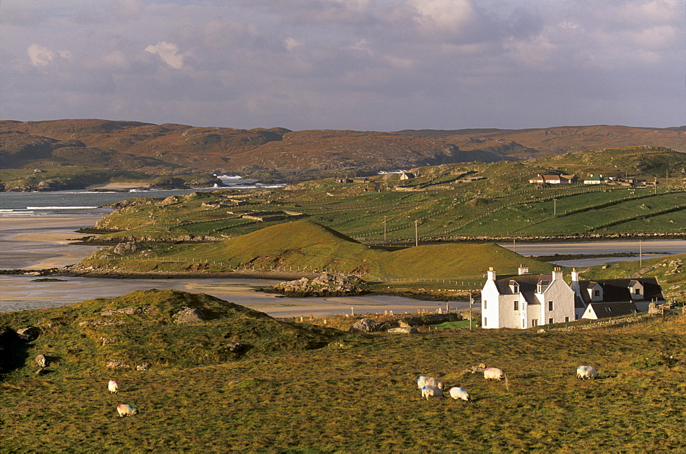 Uig sands (Traigh Chapadail) tidal area, from near Timsgarry, Isle of Lewis, Outer Hebrides, Scotland, United Kingdom, Europe