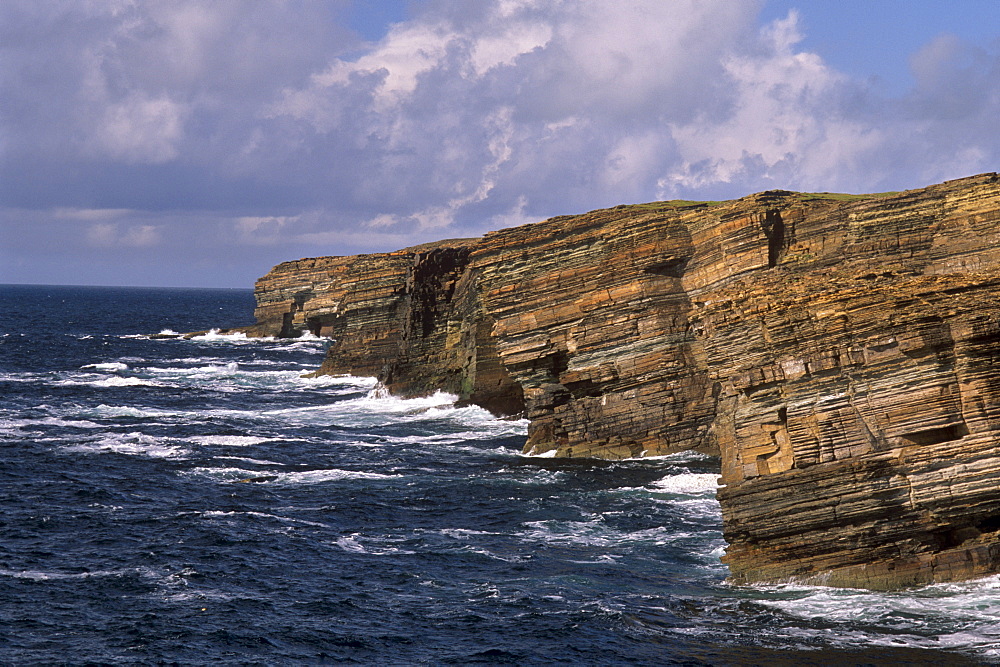 Rocky coast near Yesnaby, Mainland, Orkney Islands, Scotland, United Kingdom, Europe