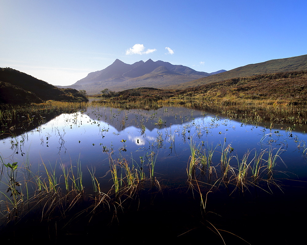 Loch nan Eilean, Sgurr nan Gillean, 964m, Black Cuillins range, near Sligachan, Isle of Skye, Inner Hebrides, Scotland, United Kingdom, Europe