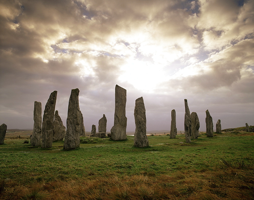 Stone Circle dating from between 3000 and 1500BC, Callanish, Isle of Lewis, Outer Hebrides, Scotland, United Kingdom, Europe