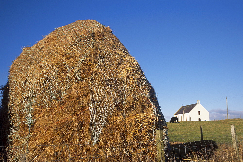 Traditional crofting land, at Howmore, (Tobha Mor), South Uist, Outer Hebrides, Scotland, United Kingdom, Europe