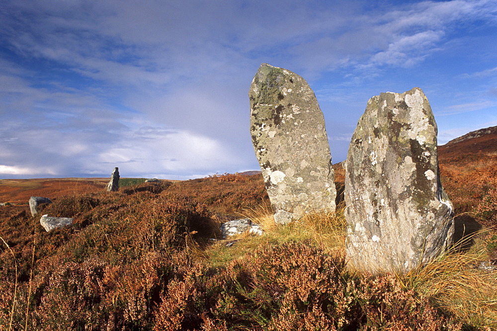 Pobull Fhinn stone circle, North Uist, Outer Hebrides, Scotland, United Kingdom, Europe