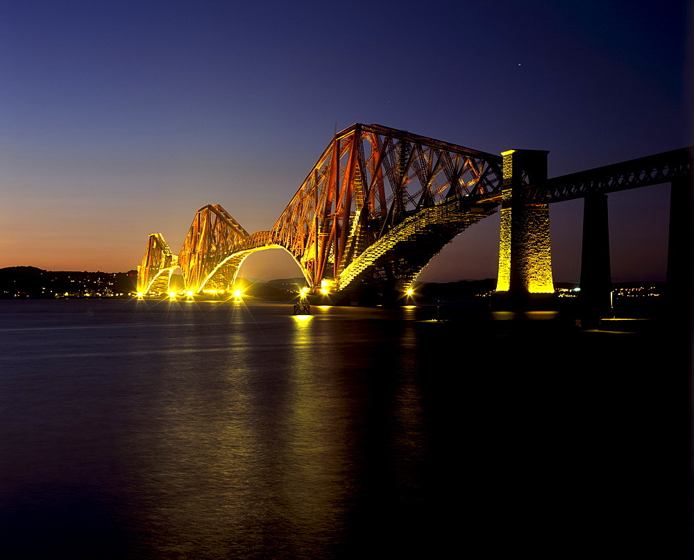 Forth Rail Bridge, built between 1883 and 1890, an achievement of Victorian engineering, Fife, West Lothian, Scotland, United Kingdom, Europe