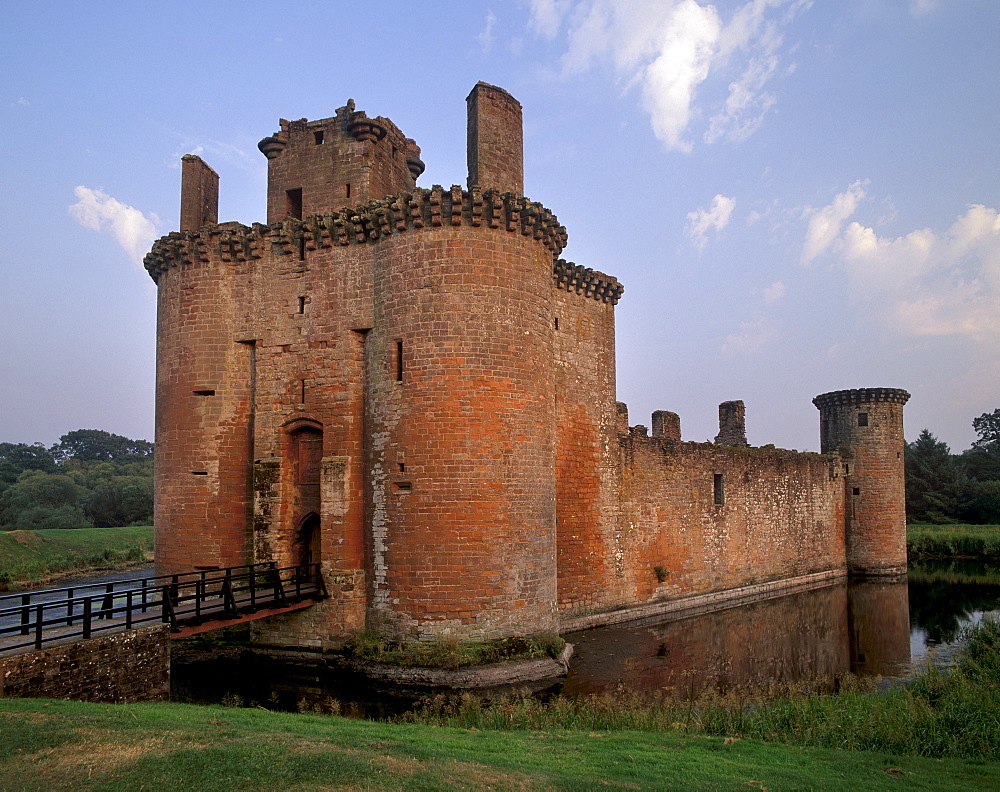 Caerlaverock Castle dating from the 13th century, near Dumfries, Dumfries and Galloway, Scotland, United Kingdom, Europe