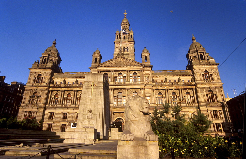 George Square and City Chambers dating from 1888, Glasgow, Scotland, United Kingdom, Europe