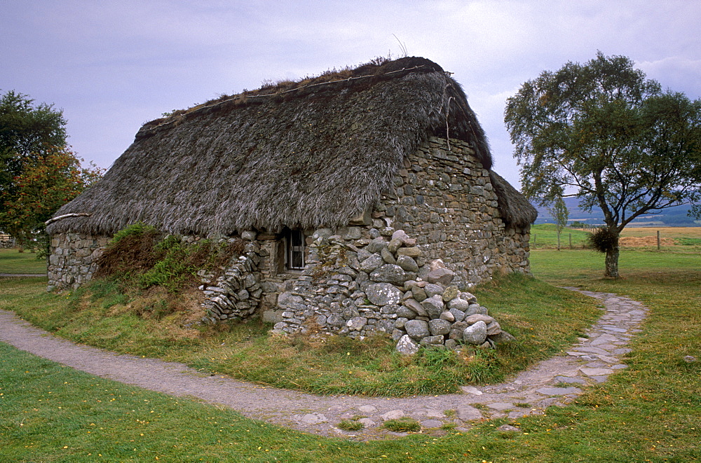 Old Leanach Cottage, Culloden battlefield, near Inverness, Highland region, Scotland, United Kingdom, Europe