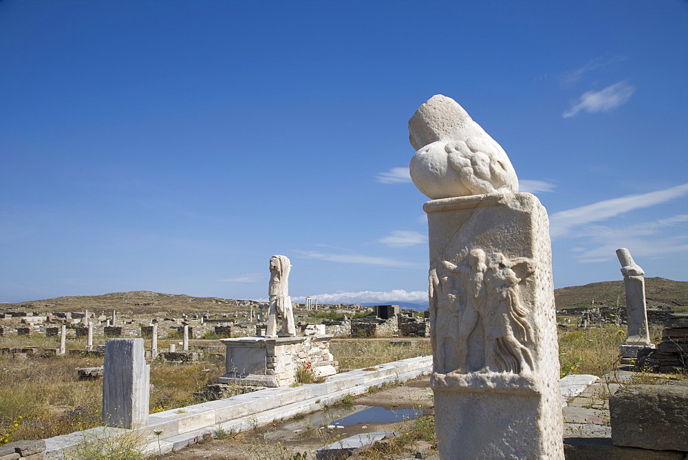 Monument of Carystius, Island of Delos, UNESCO World Heritage Site, Cyclades, Greek Islands, Greece, Europe