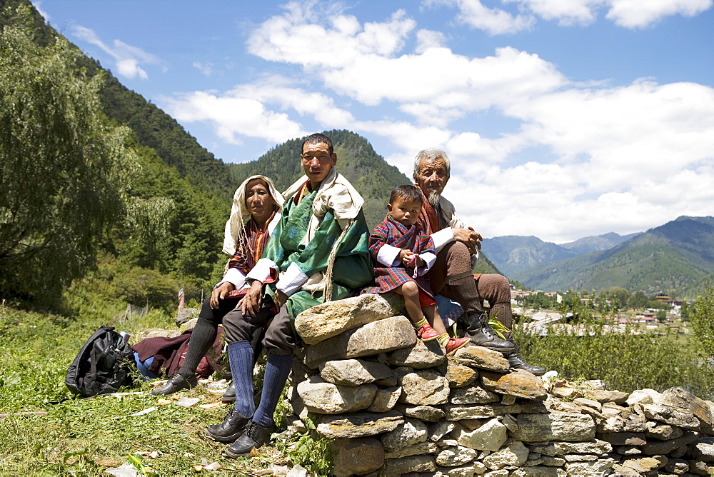 Pilgrims, Buddhist Festival (Tsechus), Haa Valley, Bhutan, Asia