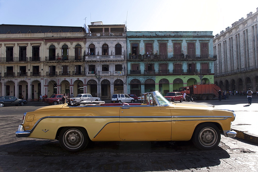 Old car outside the Capitolio, Havana, Cuba, West Indies, Central America