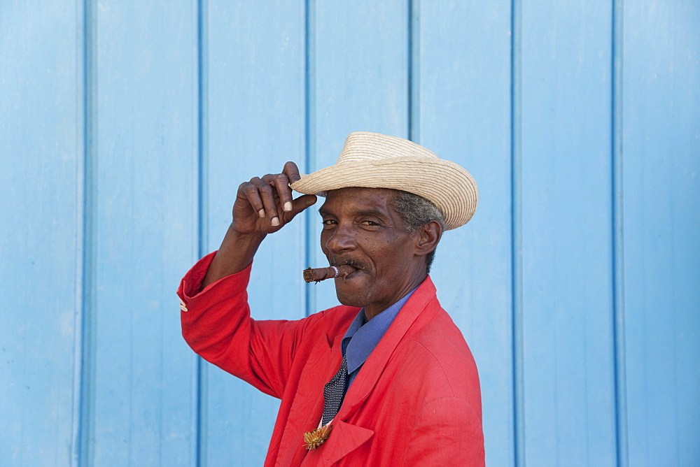 Cuban man with cigar, Havana, Cuba, West Indies, Central America