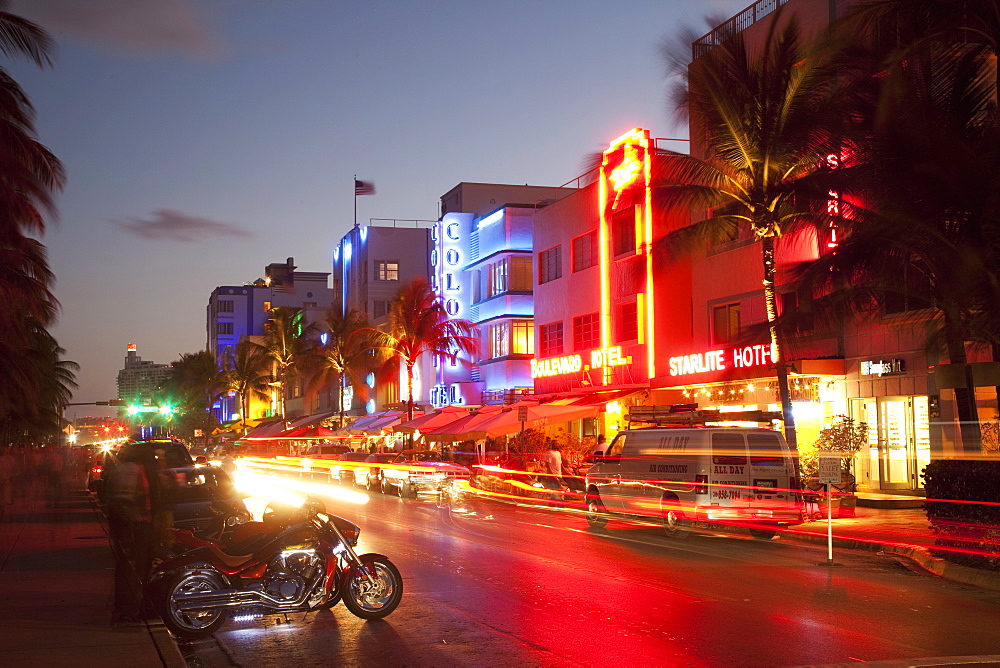 Ocean Drive, South Beach, Art Deco district, Miami Beach, Miami, Florida, United States of America, North America