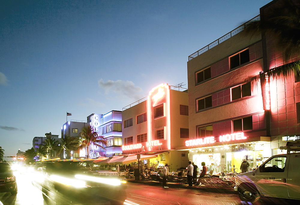 Ocean Drive, South Beach, Art Deco district, Miami Beach, Miami, Florida, United States of America, North America