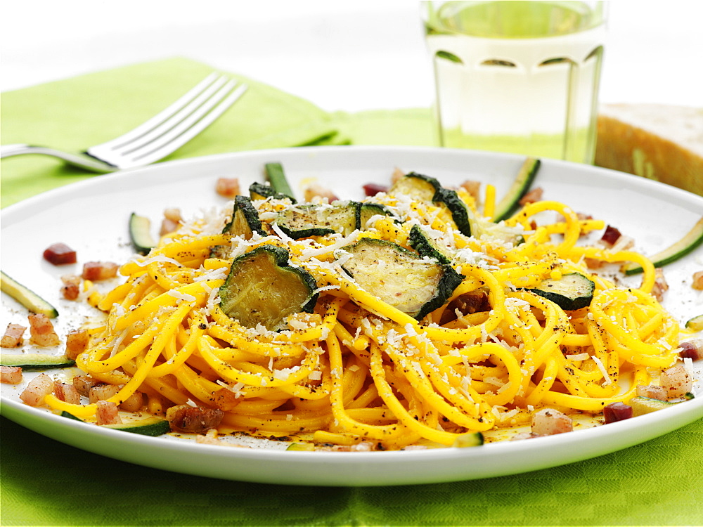 Spaghetti with zucchini, Italy, Europe