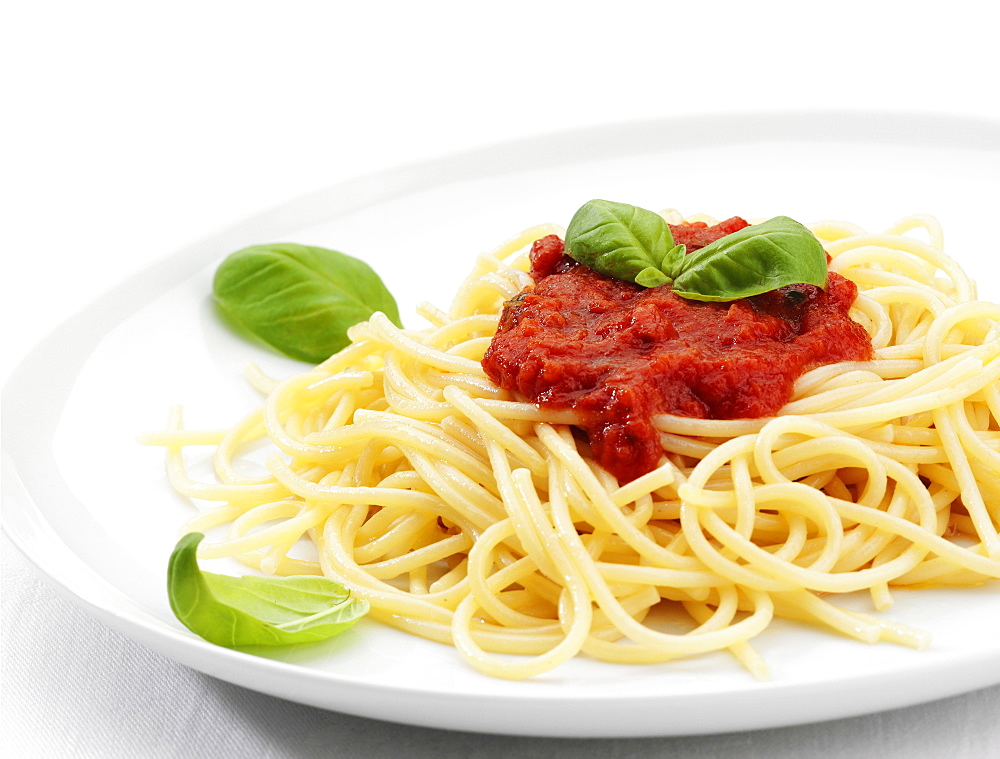 Spaghetti with tomato sauce, Italy, Europe