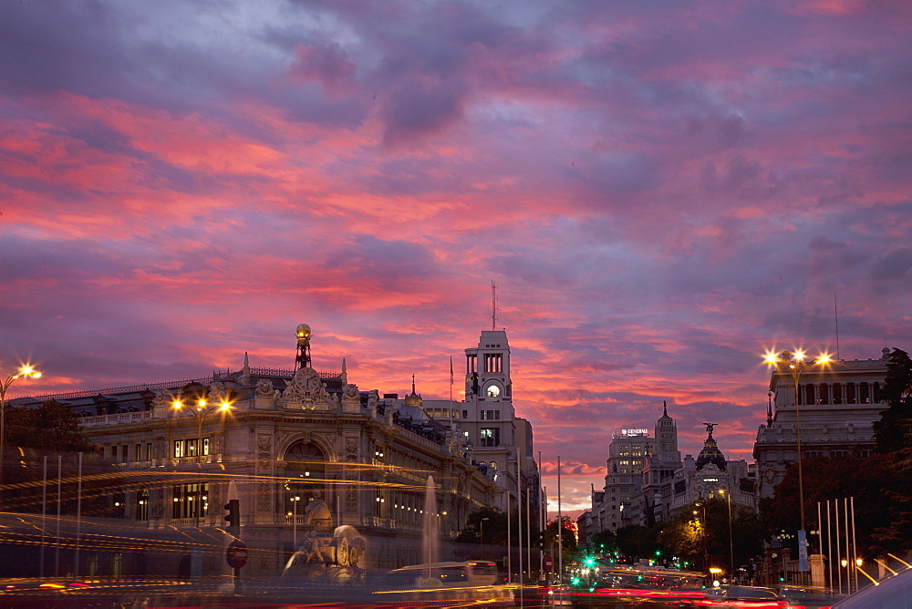 Gran Via and Calle de Alcala, Madrid, Spain, Europe