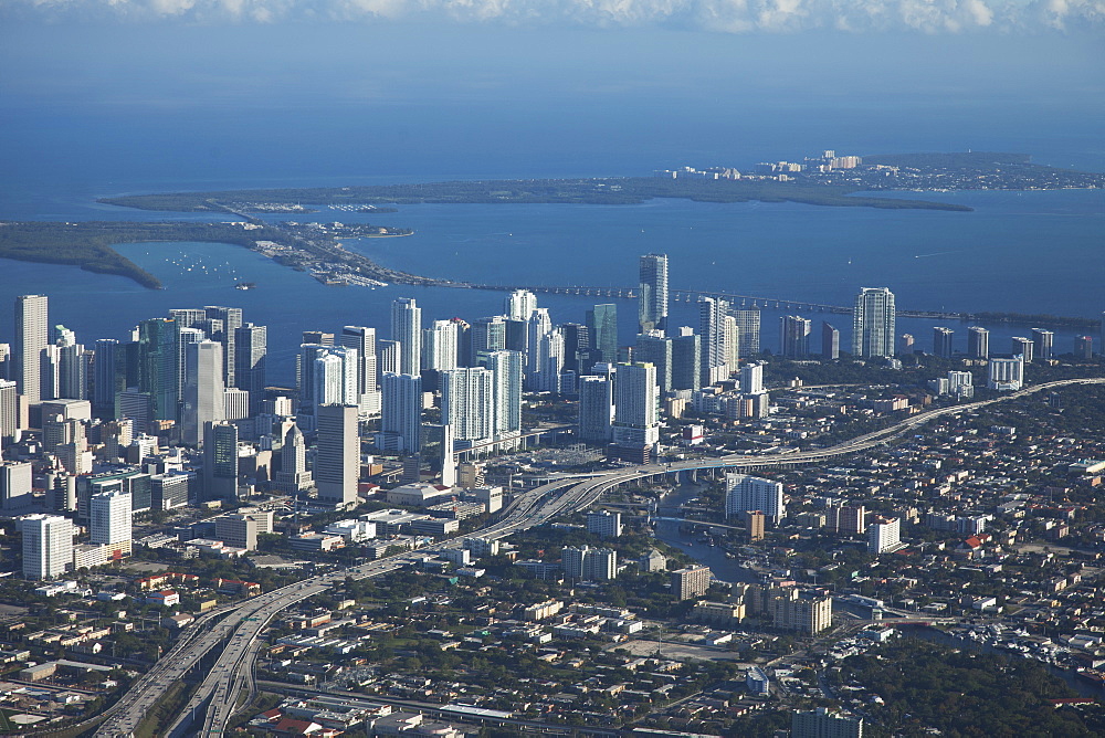 Aerial view of Miami, Florida, United States of America, North America