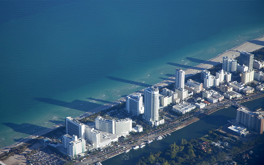 Aerial view of Miami Beach, Florida, United States of America, North America