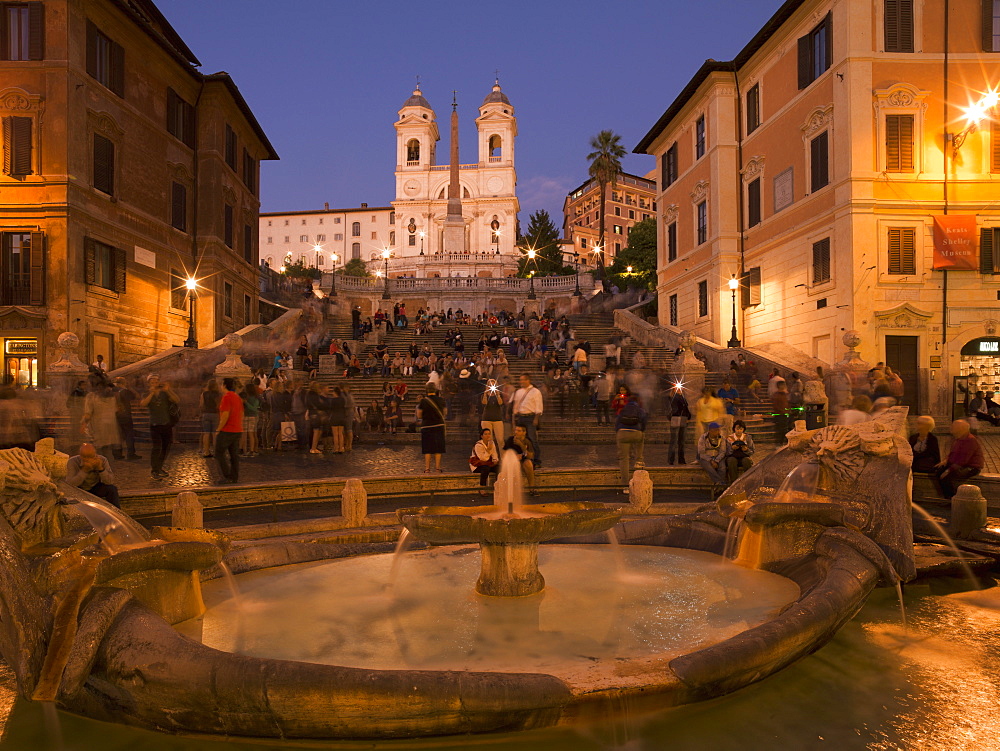 Spanish Steps and Trinita dei Monti church, Rome, Lazio, Italy, Europe