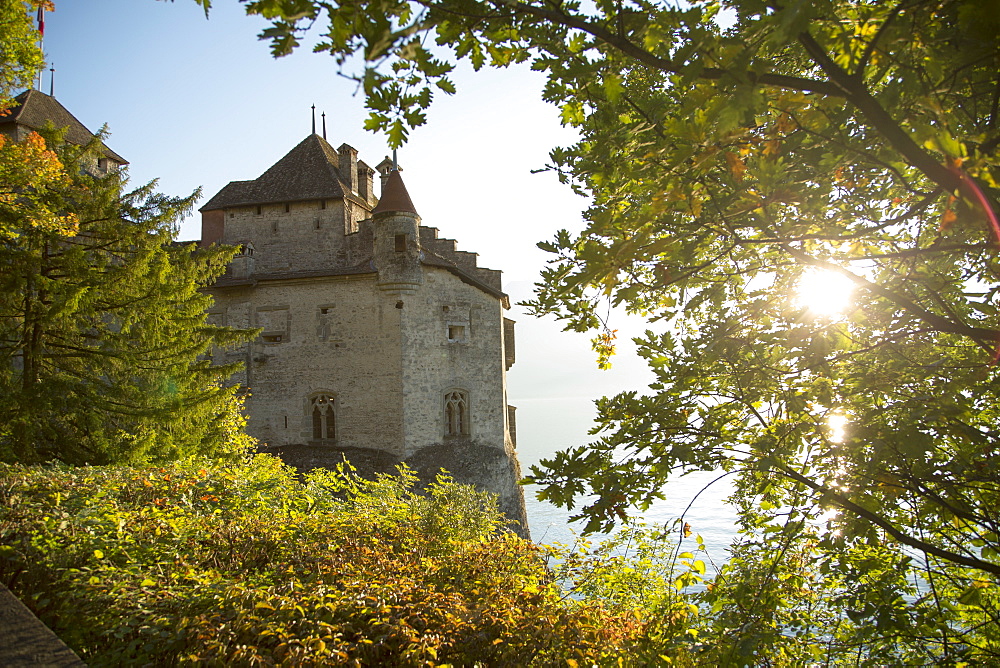 The Castle of Chillon, on Lake Geneva, Montreux, Canton Vaud, Switzerland, Europe