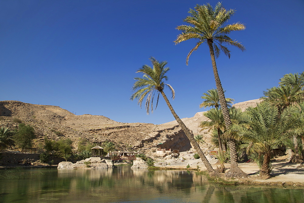 Wadi Bani Khalid, an oasis in the desert, Oman, Middle East