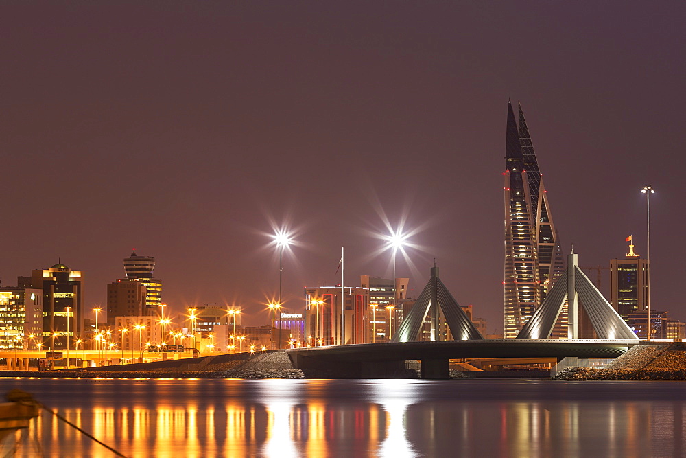 Manama at night, Bahrain, Middle East 