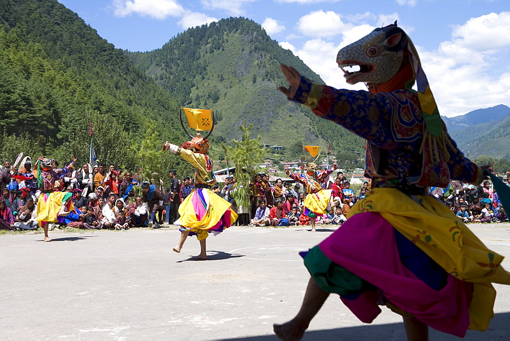 Buddhist festival (Tsechu), Haa Valley, Bhutan, Asia