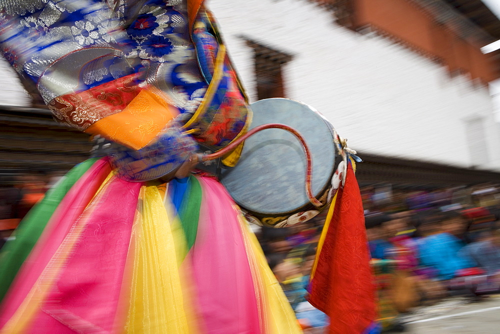 Buddhist festival (Tsechu), Trashi Chhoe Dzong, Thimphu, Bhutan, Asia