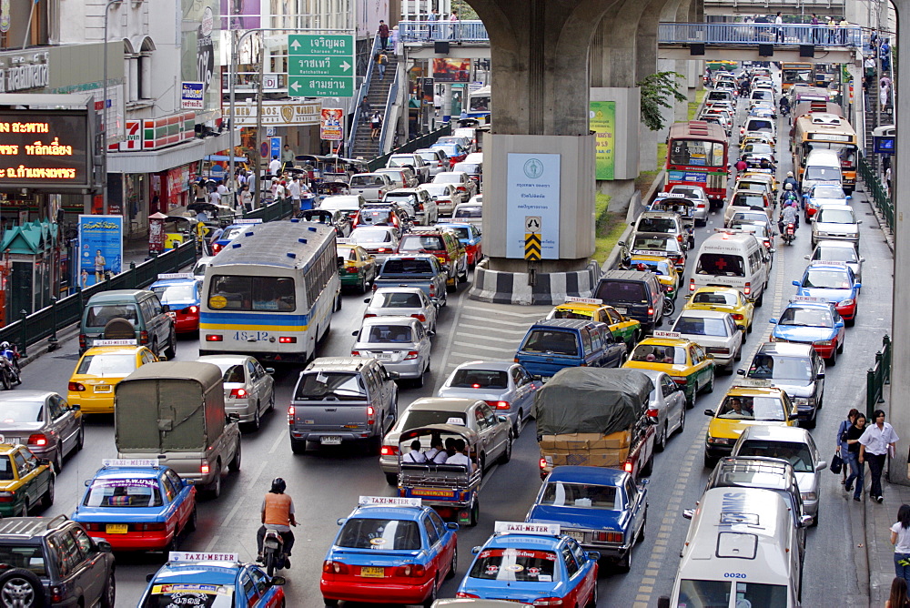 Traffic chaos in Bangkok, Thailand, Southeast Asia, Asia