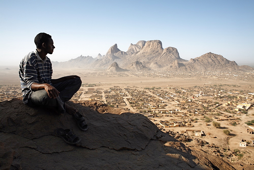 The Taka Mountains and the town of Kassala, Sudan, Africa