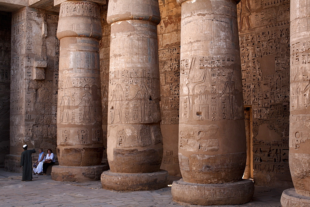 The temple complex of Medinet Habu, Thebes, UNESCO World Heritage Site, Egypt, North Africa, Africa