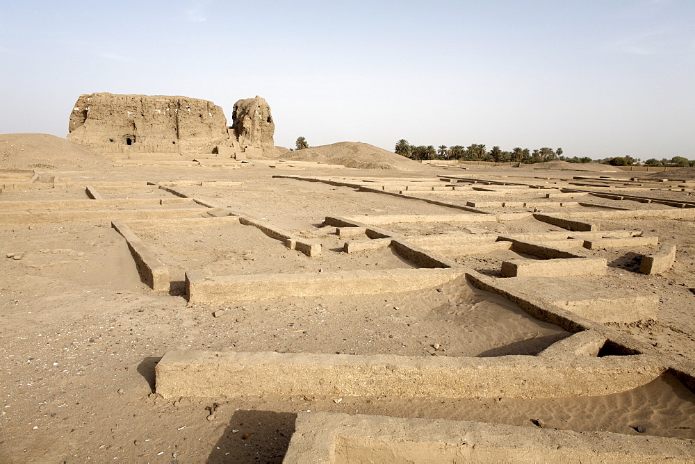 The 3,500 year-old mud-brick Western Deffufa, the seat of the first independent kingdom of Kush, Kerma, Sudan, Africa