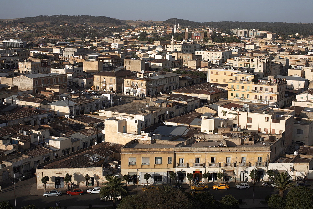 Overlooking the capital city of Asmara, Eritrea, Africa