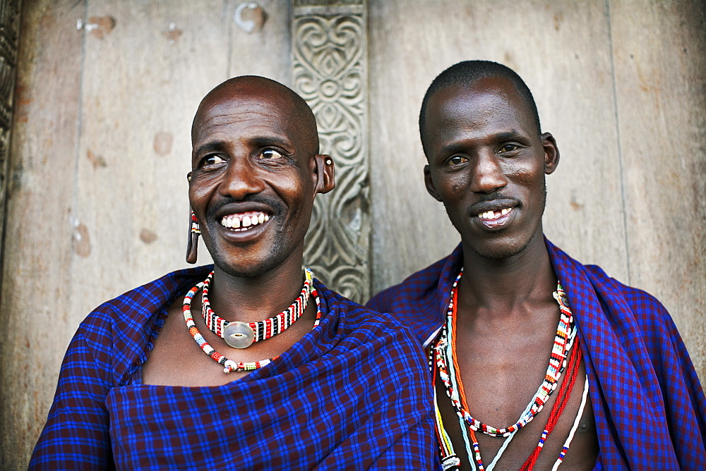 Maasai tribesmen on the island of Lamu, Kenya, East Africa, Africa