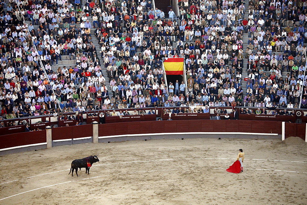 A bullfight takes place in Las Ventas, Madrid, Spain, Europe