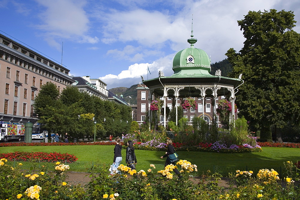 Bandstand in Festplassen, Bergen, Norway, Scandinavia, Europe