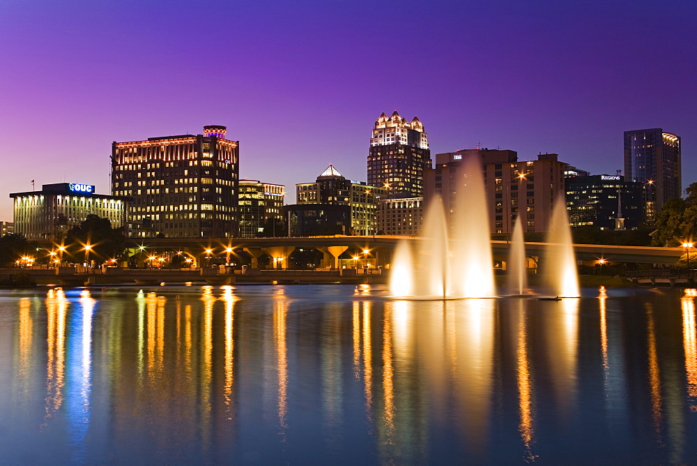 Fountain at Lake Lucerne, Orlando, Florida, United States of America, North America