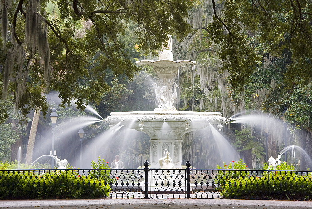 Fountain, Forsyth Park, Savannah, Georgia, United States of America, North America