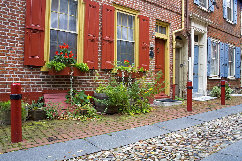 Historic Elfreth's Alley, Old City District, Philadelphia, Pennsylvania, United States of America, North America