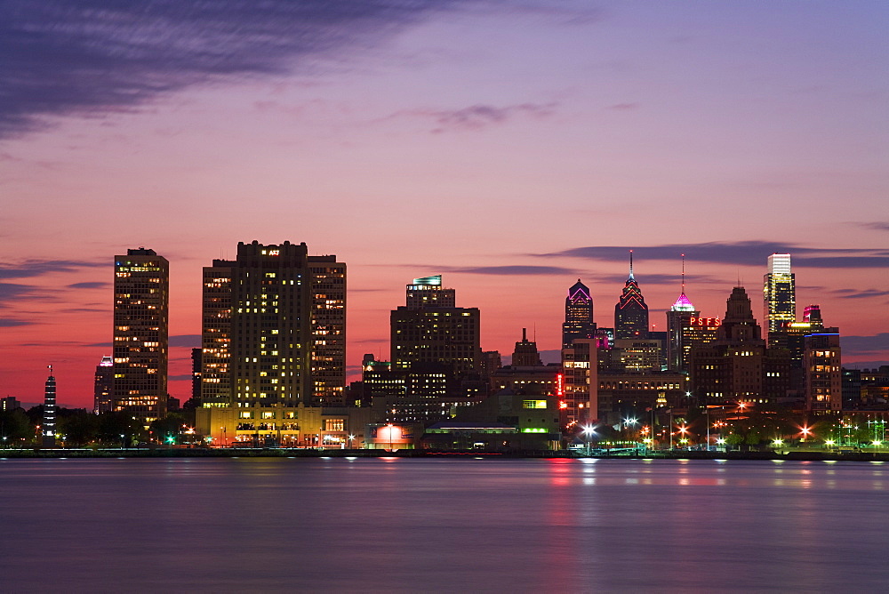 Philadelphia skyline and Delaware River, Philadelphia, Pennsylvania, United States of America