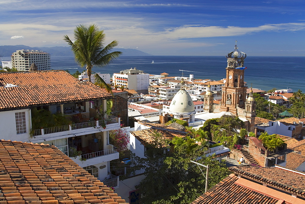 Tiled roofs, Puerto Vallarta, Jalisco State, Mexico, North America