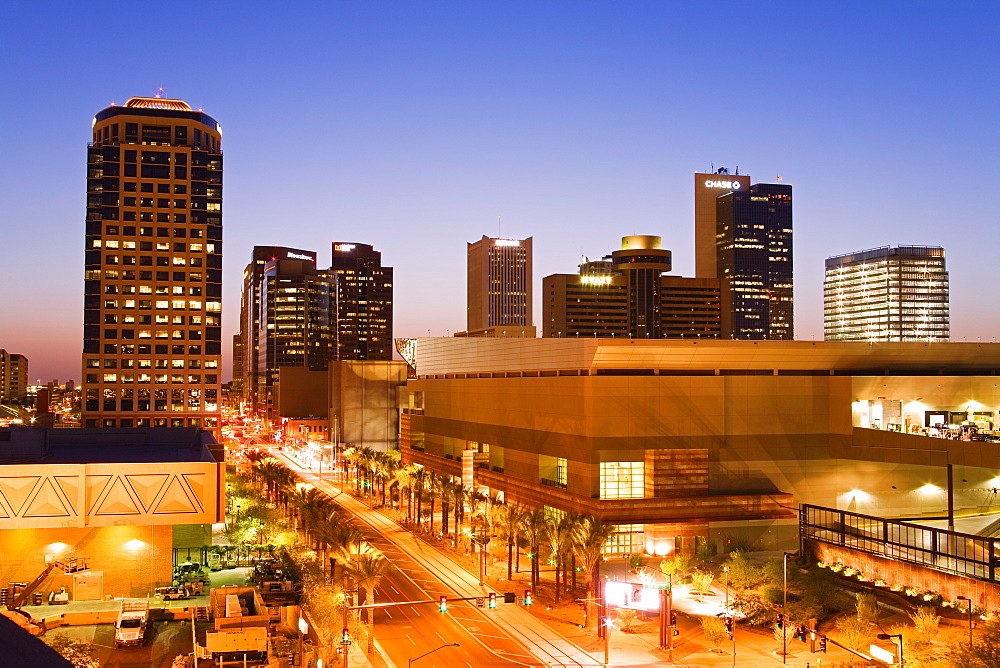 Washington Street and Bank of America Tower, Phoenix, Arizona, United States of America, North America