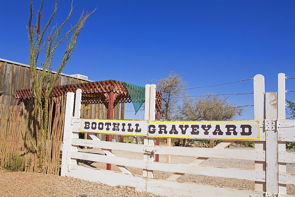 Boothill Graveyard Gate, Tombstone, Cochise County, Arizona, United States of America, North America