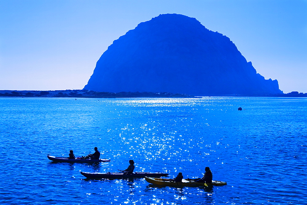 Kayak rental and Morro Rock, City of Morro Bay, San Luis Obispo County, California, United States of America, North America