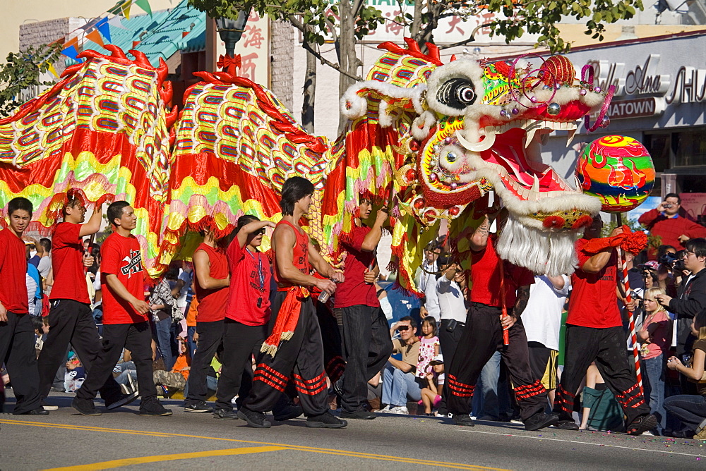 Golden Dragon Parade, Chinese New Year Festival, Chinatown, Los Angeles, California, United States of America, North America