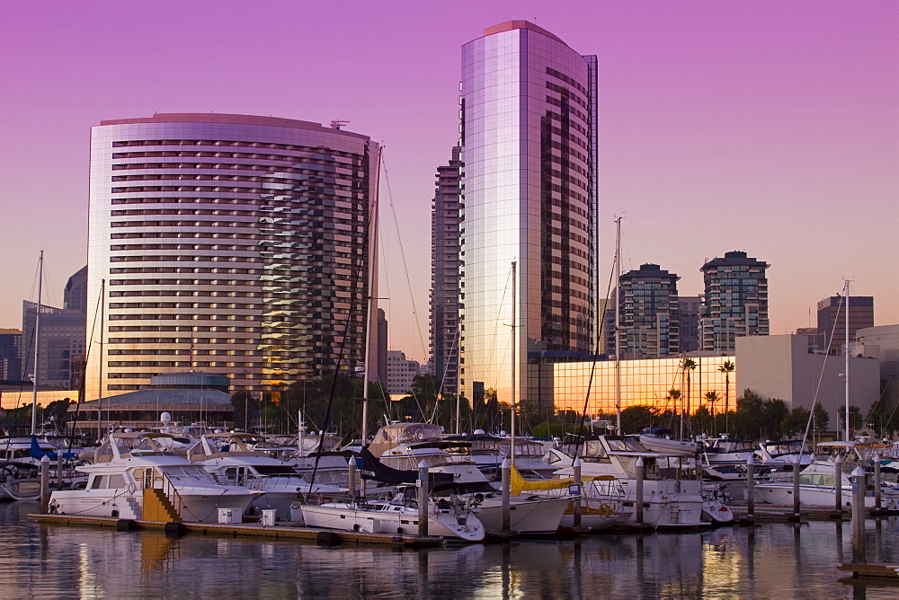 Marriott Hotel and Embarcadero Marina, San Diego, California, United States of America, North America