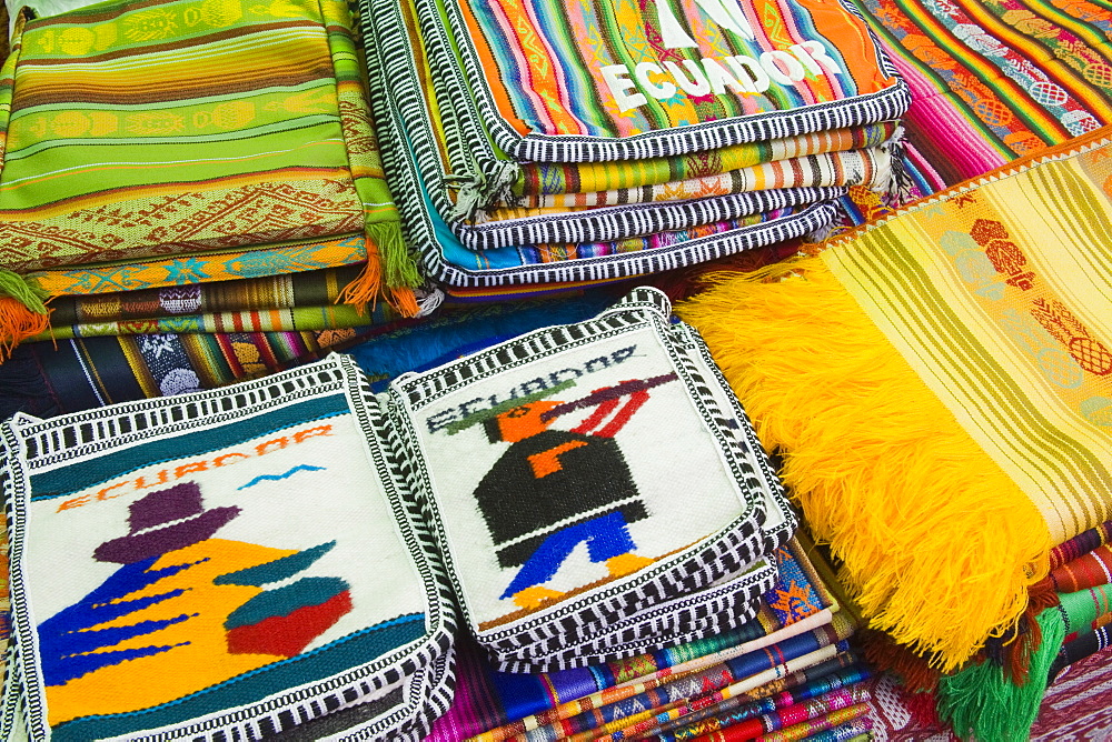 Craft market in Montecristi colonial town, City of Manta, Ecuador, South America 