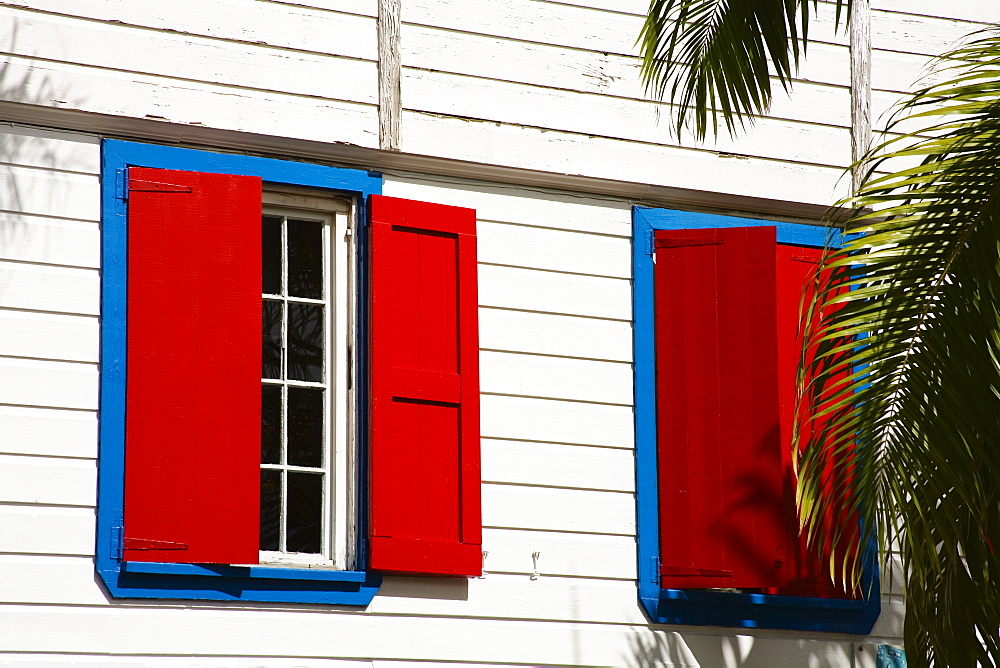 Window shutters, St. Johns, Antigua Island, Antigua and Barbuda, Leeward Islands, Lesser Antilles, West Indies, Caribbean, Central America