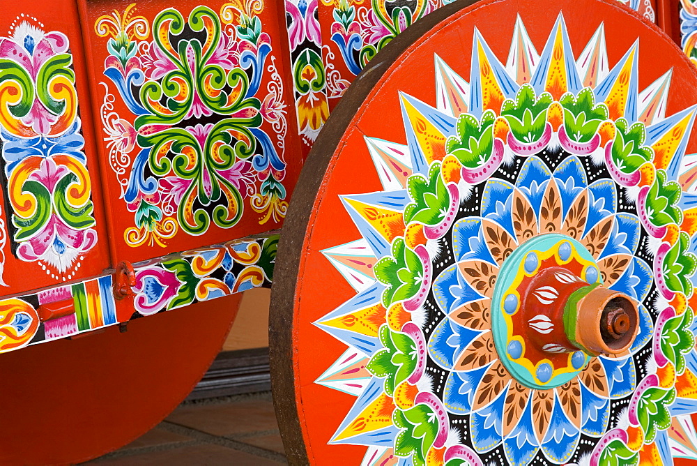 Decorative ox-cart in Sarchi Village, Central Highlands, Costa Rica, Central America