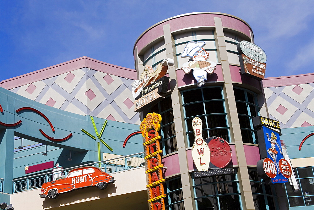 Historic neon signs in the Neonopolis Mall on Fremont Street, Las Vegas, Nevada, United States of America, North America