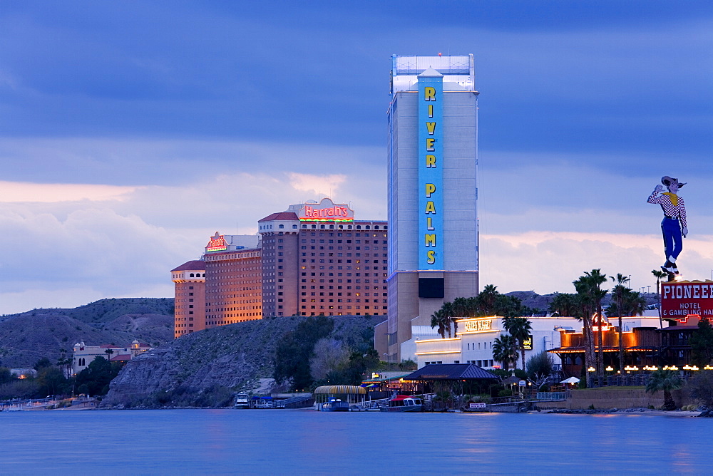 River Palms and Harrah's Casinos on the Colorado River, Laughlin City, Nevada, United States of America, North America